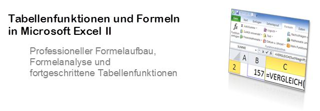 Tabellenfunktionen und Formeln mit Microsoft Excel II